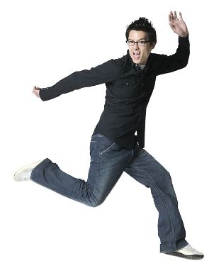 Man in white gym shoes