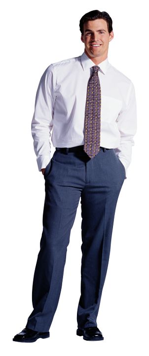 Man in dress shirt and slacks