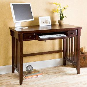 Home office with desk and computer