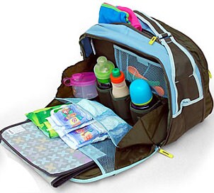 Fully stocked diaper bag