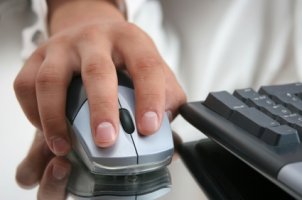 Man using a wireless mouse