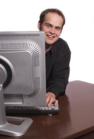 Man using a computer