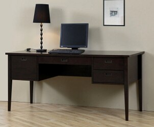 Wood desk in home office