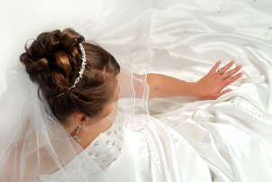Bride in wedding gown