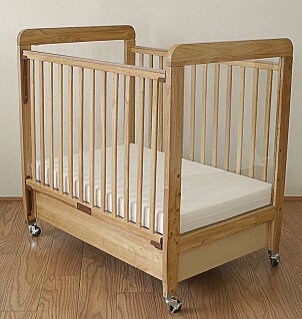 Wood baby crib and mattress