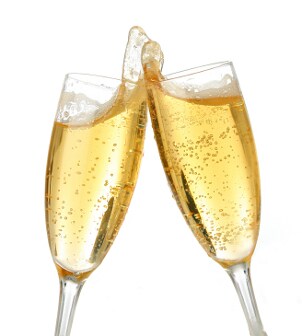 Toasting champagne flutes