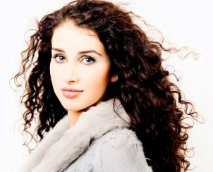Woman with curly hair