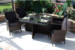 Outdoor dining set on a patio
