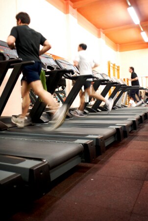 People running on treadmills