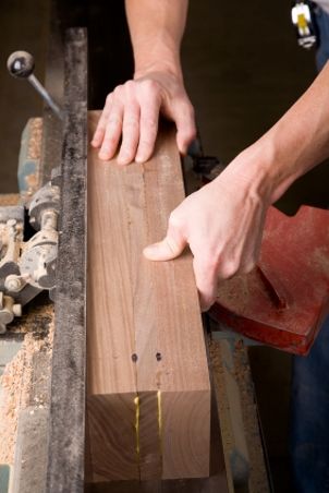Man using woodworking tools