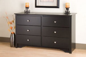 Black 6-drawer space saving dresser