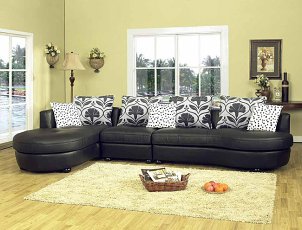 Leather sectional