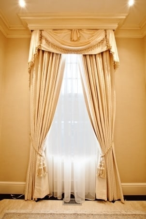 Window valance and curtains