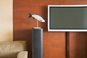 Flat screen TV mounted on a wall