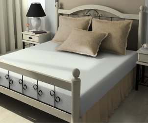 Memory foam mattress infused with latex in an elegant bedroom