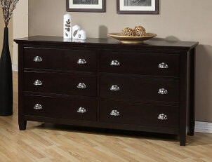 Horizontal dark espresso chest with silver handles