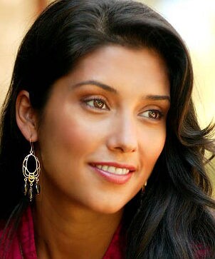 Beautiful woman wearing handmade earrings