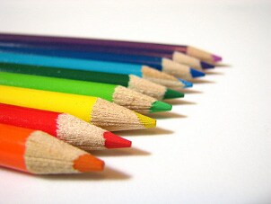 Brightly colored pencils
