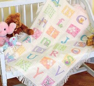 Beautiful alphabet baby blanket quilt