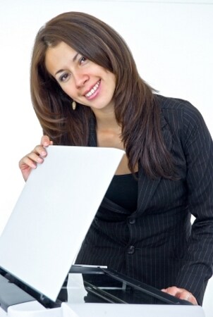 Woman using a Samsung printer