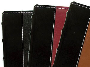 Colored leather binders