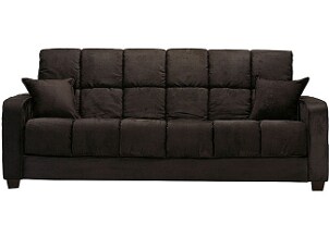 Brown, microfiber futon bed