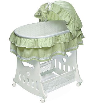 Green and white cradle