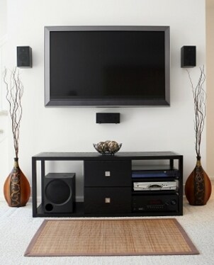 Home theater system with an LCD screen