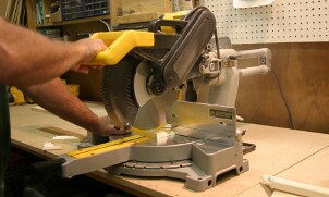 Circular saw on a workbench