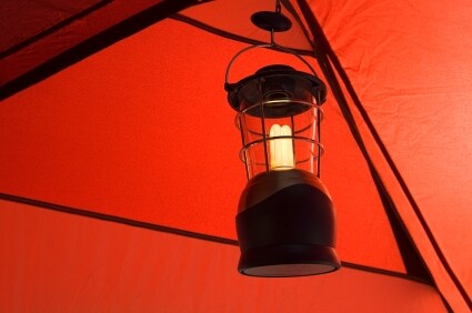 Camping by Coleman lantern light