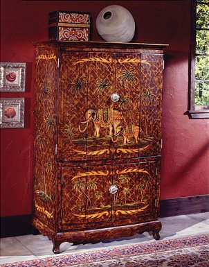 A nicely decorated armoire