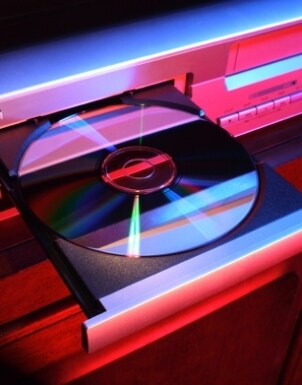 Blu-ray disc in a Blu-ray player