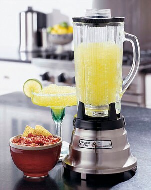 Salsa and margarita made with a blender