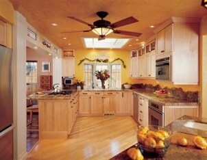 Stylish ceiling fan in a nice kitchen