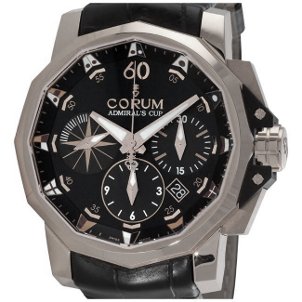 Luxurious steel and leather men's Corum watch