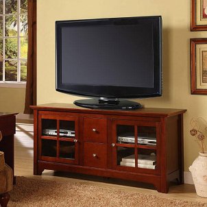 A TV cabinet presenting the television