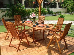 7-piece eucalyptus patio dining set