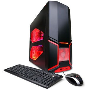 Advanced gaming PC with running lights and fans