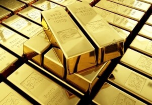 A stack of gold, which is the most common precious metal for jewelry