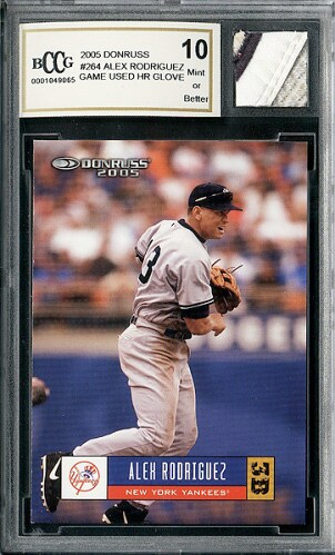Alex Rodriguez baseball card mounted on a collector's plaque