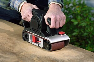 Power sander used as a carpentry tool