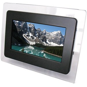 Digital picture frame with a glass border