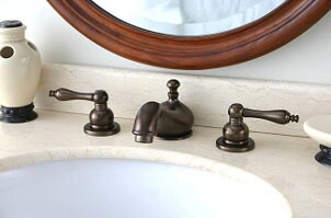 Oil-rubbed bronze bathroom faucet