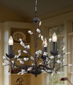 Hanging chandelier with twisting vines