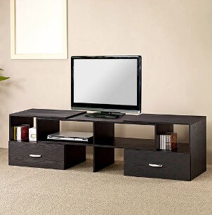 A sleek and modern entertainment center