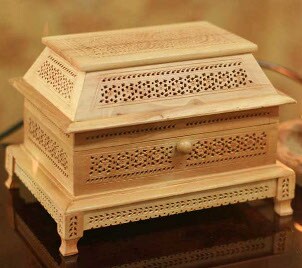 A pretty wooden jewelry box