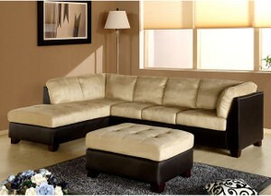 Microsuede sectional sofa 
