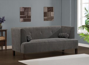 Modern throw pillows pop on a couch