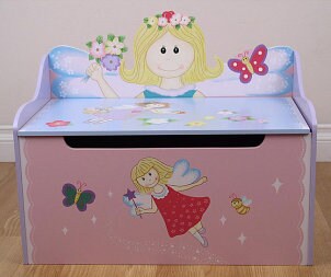 Fairy princess toy storage bench