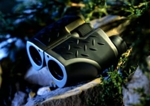 Night vision goggles outside at night